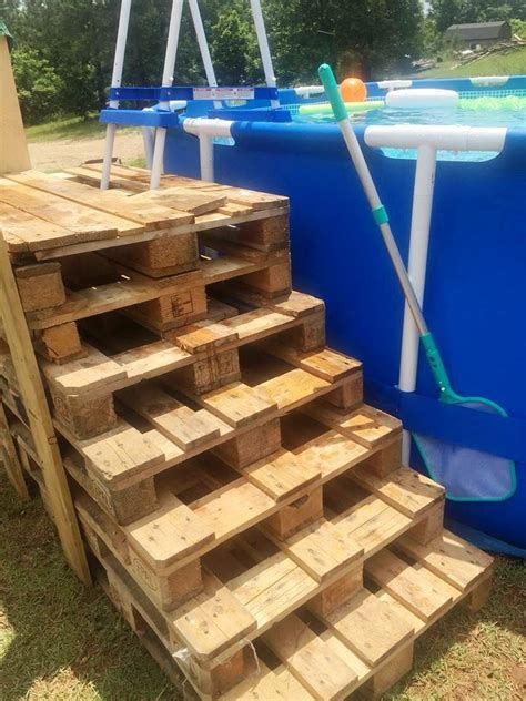 How To Make Above Ground Pool Steps From Old Pallets For Less Than 100