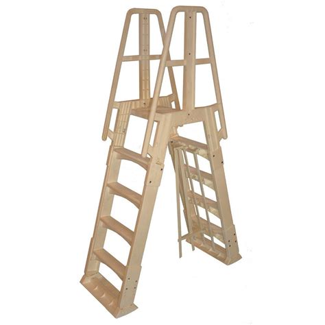 The Vinyl Works Premium AFrame Above Ground Pool Ladder WhiteNE9880