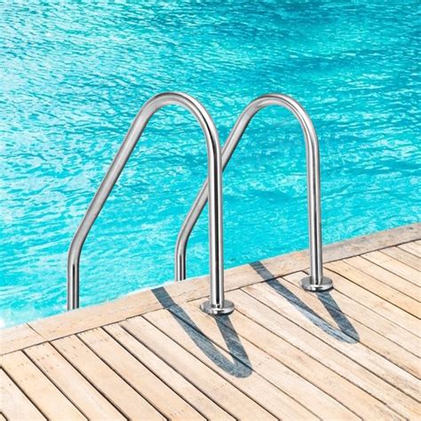 Costway Swimming Pool Hand Rail Stainless Steel Ladder Handrail Stair