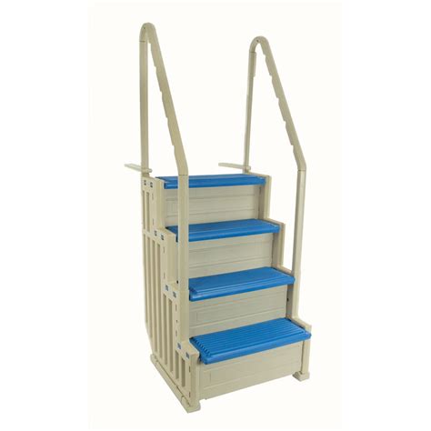Confer Plastics Access Pool Step 1 (Warm Grey with Blue Steps