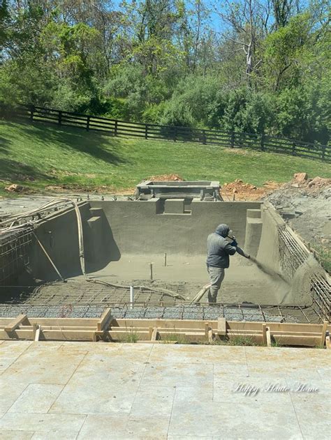 Building a Swimming Pool (Step 4) Spraying the Gunite Happy Haute
