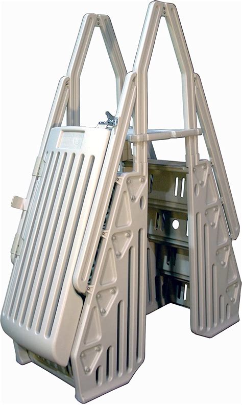 Confer Sturdy Adjustable Above Ground Swimming Pool Ladder 4856" Tall