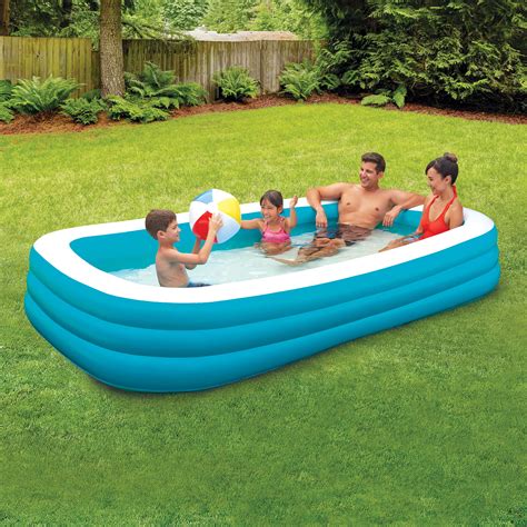 Bestway Large Inflatable Family Pool 8ft Blue and White Paddling Garden