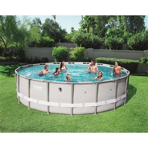 Summer Waves Elite 18ft Round 52in Deep Metal Frame Swimming Pool