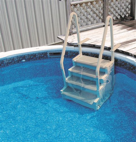 Vinyl Works 60in Plastic DropIn Pool Steps with Hand Rail in the