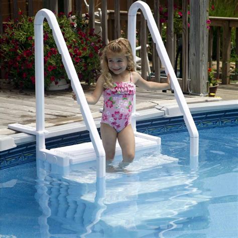 Aqua EZ 52in Plastic Dropin Pool Steps Hand Rail in the AboveGround
