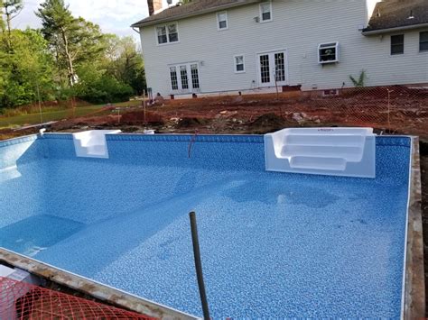 Custom Steel Pool steps inground, Pool steps, Vinyl pools inground