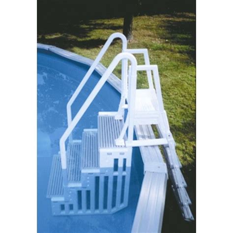 Vinyl Works 60in Plastic DropIn Pool Steps with Hand Rail in the