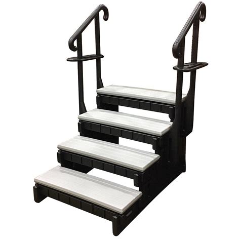 Confer Plastics Signature Hot Tub Steps, 4Tread, 36in, Gray SSS364