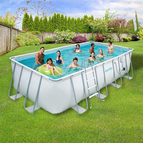 Summer Waves Elite 9 ft. x 18 ft. Rectangular 52 in. Deep Metal Frame