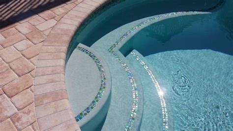 Pool step tile in a combination of Lightstreams Renaissance Collection