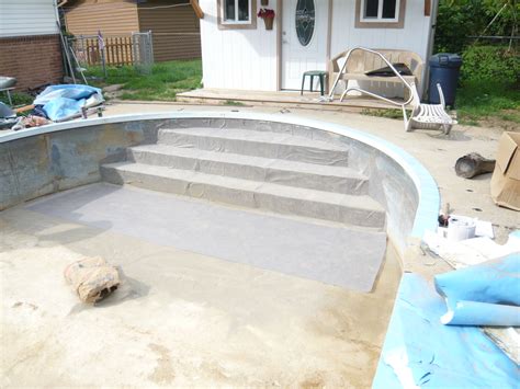 Custom Steel Inground Swimming Pool Steps Backyard pool landscaping