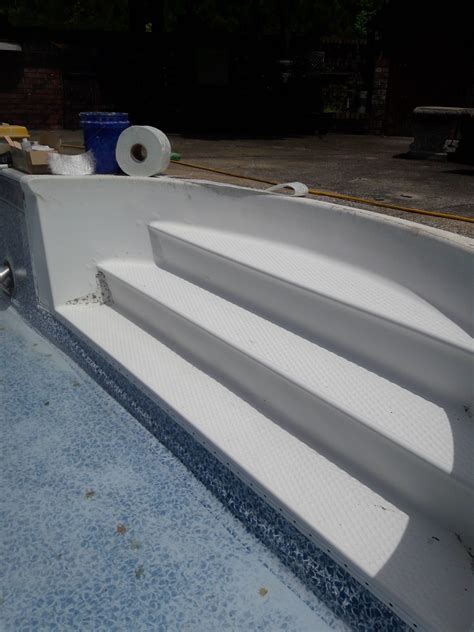 fiberglass acrylic pool step repair Pool steps, Swimming pool repair