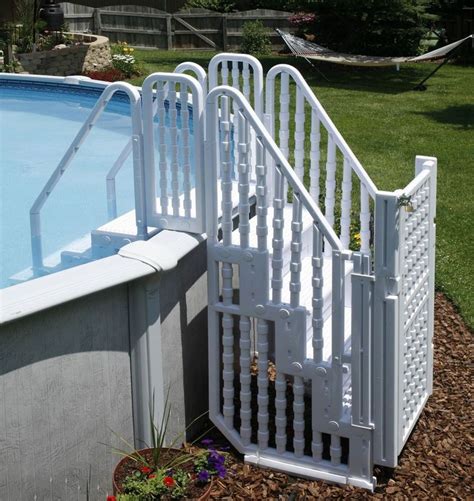 Confer Double Pool Entry System with Gate Above ground pool steps
