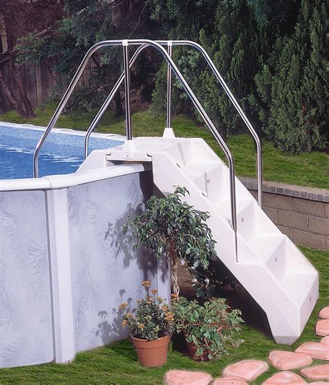I built stairs for our pool with Confer steps attached for easy entry