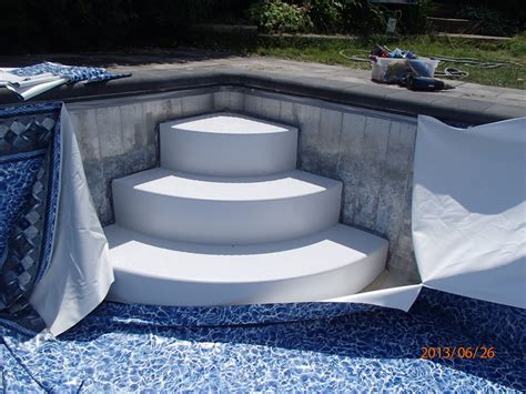 Vinyl Covered Stairs — Vinyl Masters Fix A Rip Pool Liner Repair