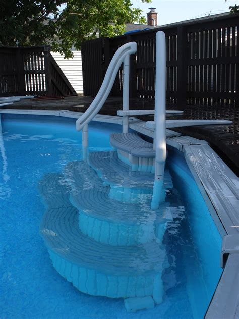 Main Access 54in Plastic DropIn Pool Steps Hand Rail in the Above