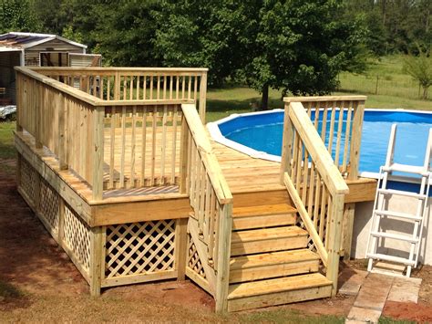 Intex pool deck Backyard pool, Pool deck plans, Decks around pools