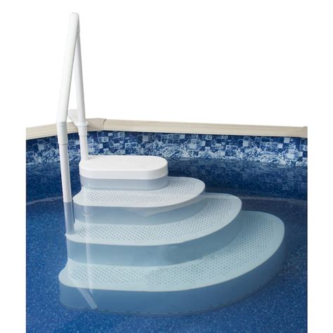 Blue Wave Grand Entrance 48in Resin DropIn Pool Steps Hand Rail at
