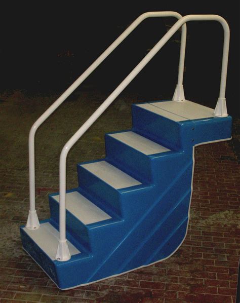 InterFab 5 Bend Deck To Deck Mounted Stair Rail For Inground Swimming