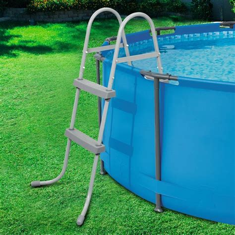Bestway 58337E 52Inch Steel Above Ground Swimming Pool Ladder NoSlip
