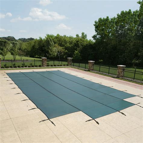 WaterWarden Inground Pool Safety Cover, Fits 16’ x 32’, Right End Step